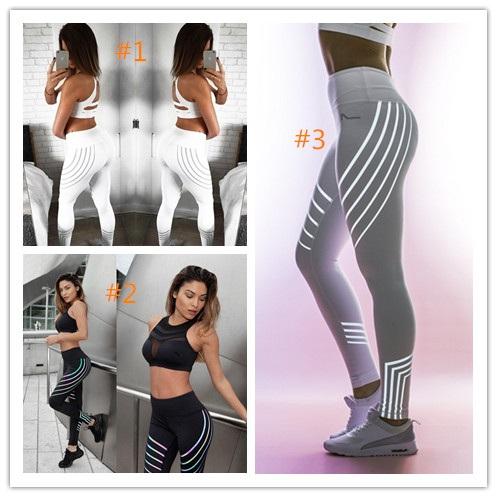10PCSGeometric Printed FitnessYoga Pants Breathable Compression Sportswear Trousers Exercise Running Training Gym HighWaist Leggings 7styles
