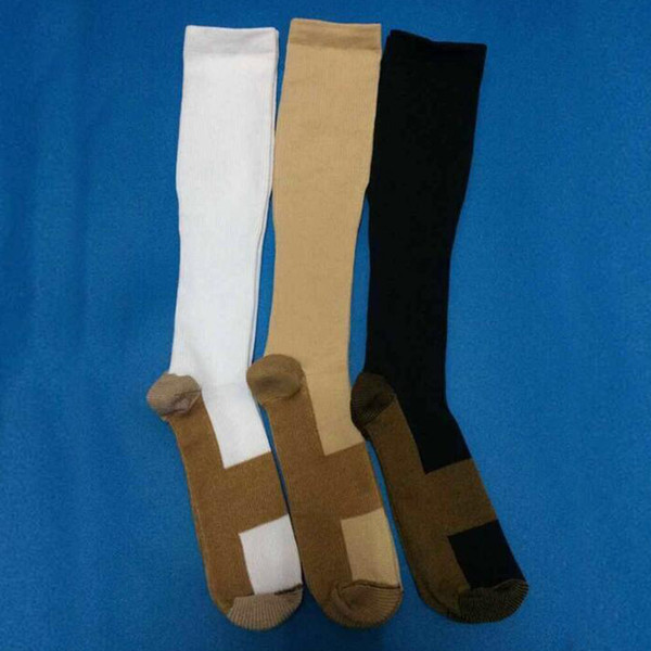 2018 New S-XL Top Quality Hot Anti Fatigue Copper Compression Socks Body Shaper Sports socks Unisex Slimming stockings OPP bag Free Shipping