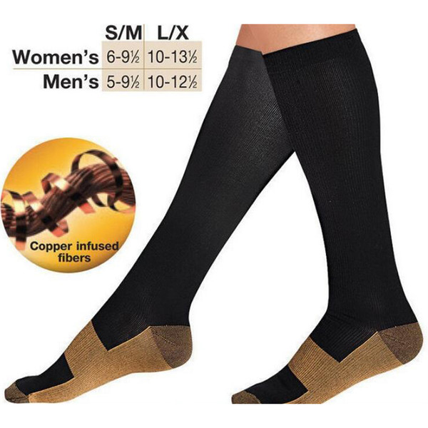S-XL Top Quality Hot Anti Fatigue Copper Compression Socks Body Shaper Sports socks Unisex Slimming stockings 200pairs OPP bag Free Shipping