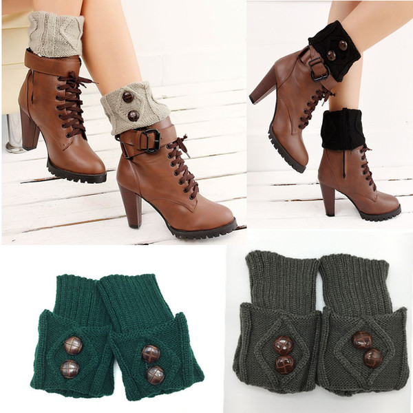 Fashion Women winter Gaiters Leg Warmers Female Sock Button Crochet knitted Boot Socks Cuffs Sexy beauty Body Slimming Wholesale