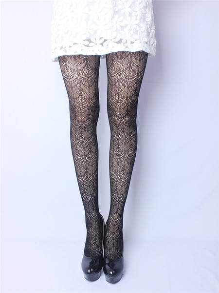 Sexy transparent Women's tights feel lace lace thin carved mesh stockings hollow thin base steel stockings free shipping