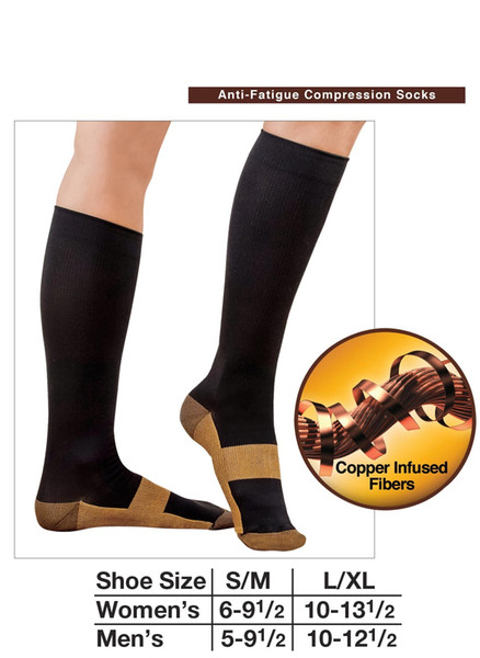 Free Shipping 300pair/Lot Top Quality Hot Anti Fatigue Copper Compression Socks Unisex Slimming stockings High Copper