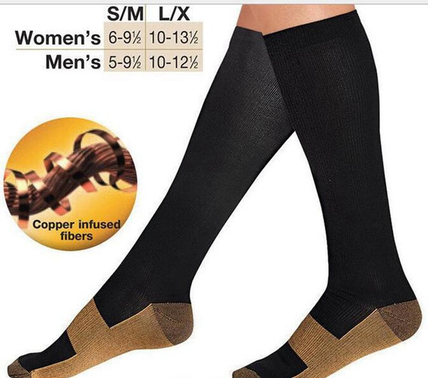 Unisex Anti-Fatigue Compression Socks Foot Pain Relief Soft Miracle Copper Magic Sock With Retail Package by DHL