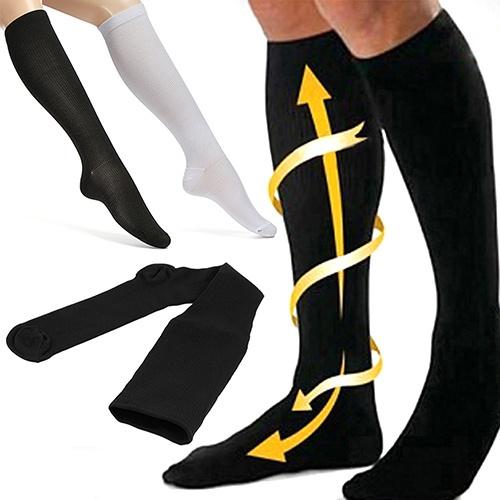Men Women Leg Shaper Anti-Fatigue Knee High Stockings Nylon Compression Support Socks