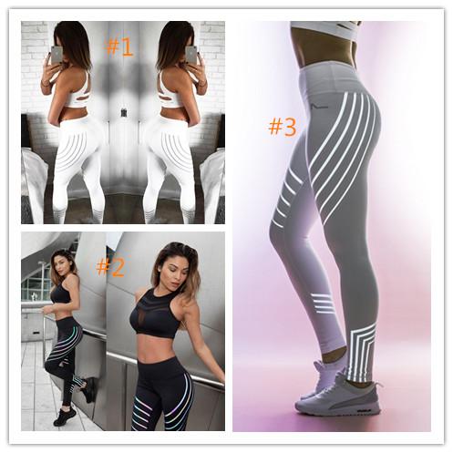20pcs Fitbody noctilucent Yoga Pants Women Fitness Sexy Hips Push Up Leggings Mesh Sport Running Tight Pants Women Fitness Slim Gym Leggings