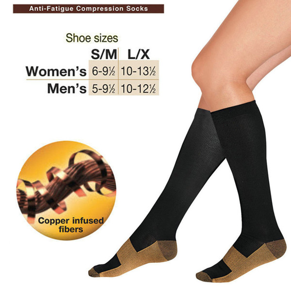 S-XL Top Quality Hot Anti Fatigue Copper Compression Socks Body Shaper Sports socks Unisex Slimming stockings OPP bag Free Shipping 80pcs