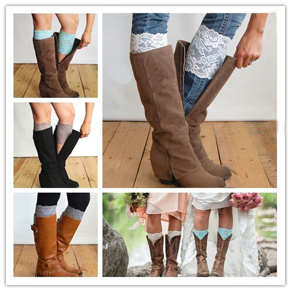 2018 New Fashion Women Stretch Lace Boot Leg Cuffs Soft Laced Leg Boot Cuffs Socks calentadores piernas calcetines mujer Leg Shaper