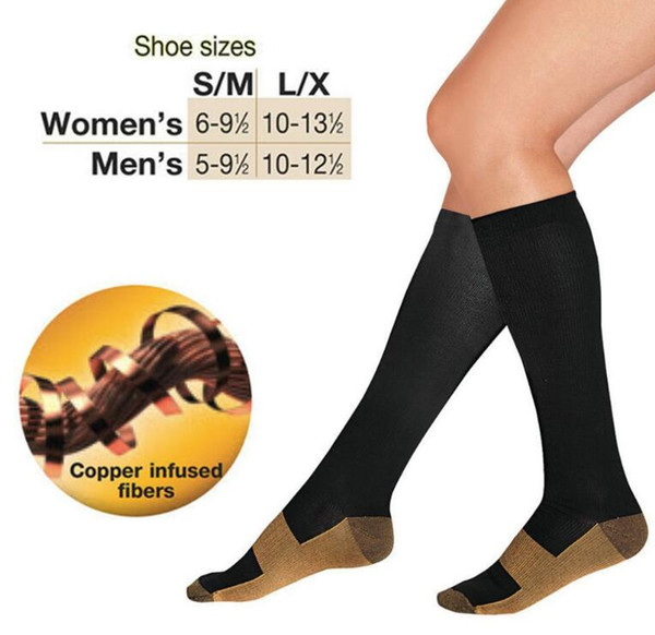 S-XL Top Quality Anti Fatigue Copper Compression Socks Body Shaper Sports socks Unisex Slimming stockings 200pairs OPP bag