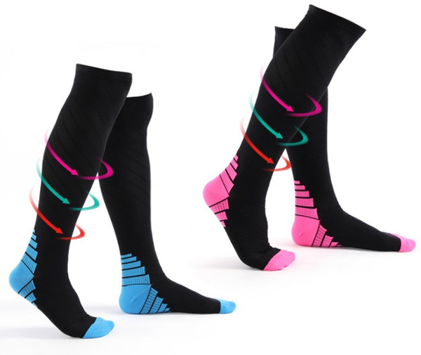 2019 New Professional Compression Stocking Socks Outdoor Sports Riding Running Leg Support Socks Knee Support Slimming Socks High Quality