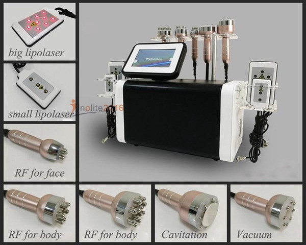 2018 new arrival 6in1 lipolysis cavitation and lipolaser Radio Frequency RF Vacuum Slimming Cellulite Ultrasonic Machine