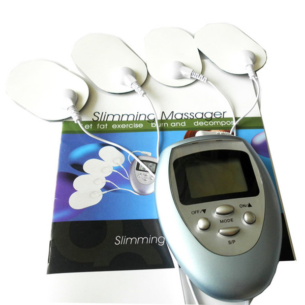 2016 Hot selling Wholesale 4 Pads Full Body Massager Slimming Electric Slim Pulse Muscle Relax Fat Burner+1Retail Box