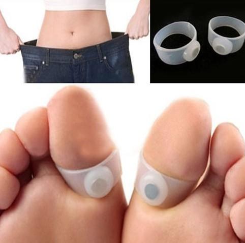 Factory Price! 5,000Pairs(10000Pcs/lot) 100% New Magnetic Silicon Foot Massage Toe Ring Weight Loss Slimming