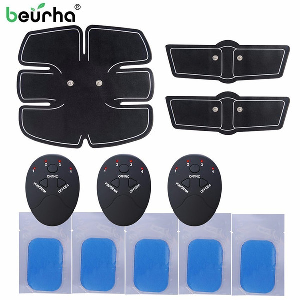 EMS Trainer ABS Stimulator Muscle Stimulator Body Abdominal Machine Exerciser Belt Slimming Massager With 10PCS Gel Pads Y181122