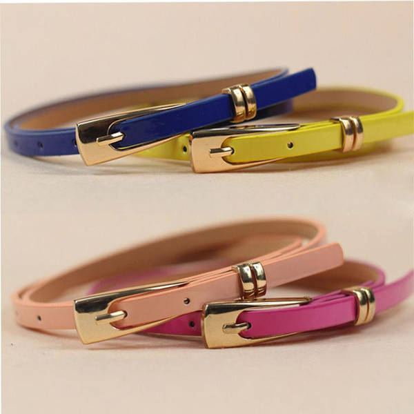 1Pc Fashion Women Skinny Waist Belt Lady Girl Thin Leather Narrow Waistband Summer Dress accessories 10 Colors