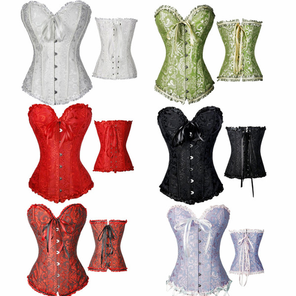 Hot Sale Satin Bone Lace Up Steampunk Corset Sexy Bustier Women Bustier Corset Overbust Slim Corset Straples