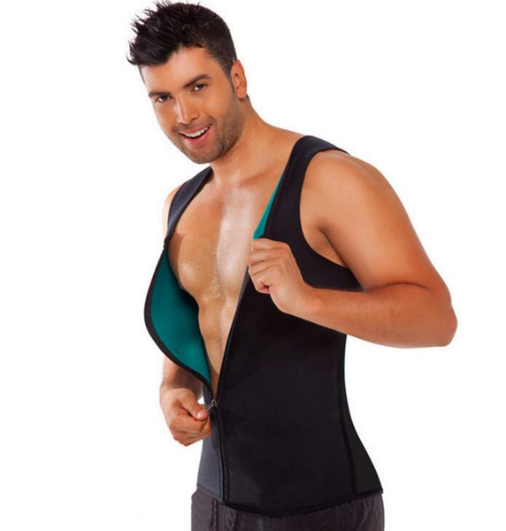 Find_To Self-Heating Men's Corset Sports Vest Neoprene Corsets Quickly Wicking Abdomen Zipper Corset Vest-Style Workout Shirt FPH0004