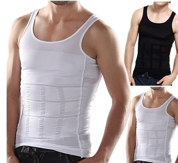 Wholesales Men's Slim Moisture Minus the Beer Belly Shaping Underwear Abdomen Body Sculpting Vest Shapers Body Sculpting T-shirt Body Shaper