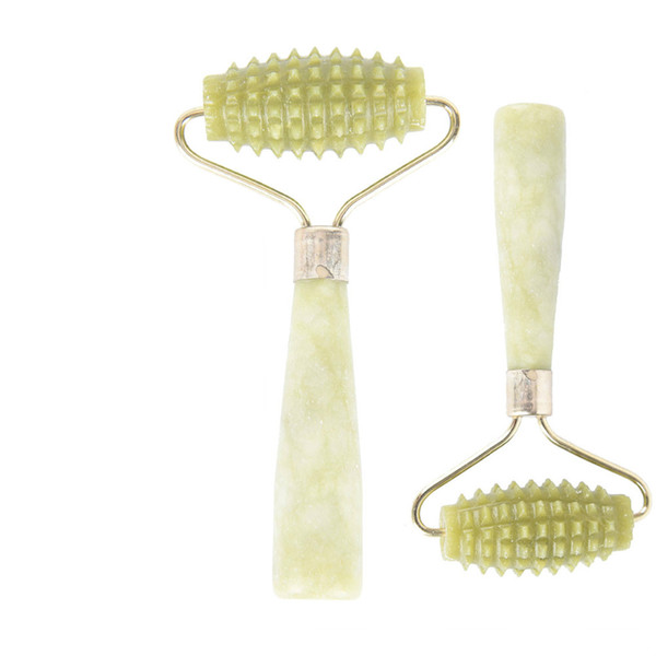 1 pc Jade Stone Needle Derma Face Arms Neck Massage Roller Ancient Face Body SPA Massage Roller Facial Massager Jade