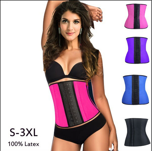 9 steel bone Latex Rubber body shaper Waist Trainer training corsets Corset Latex Corset Sexy Women Latex Waist Cincher Slimming Shapewear