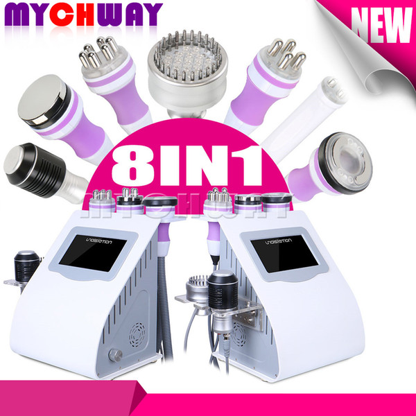 Touch Screen 8in 1 Ultrasonic Cavitation RF 40K Ultrasound Cavitation Bipolar Tripolar Sixpolar RF Body Slimming Machine Bio For Spa Salon