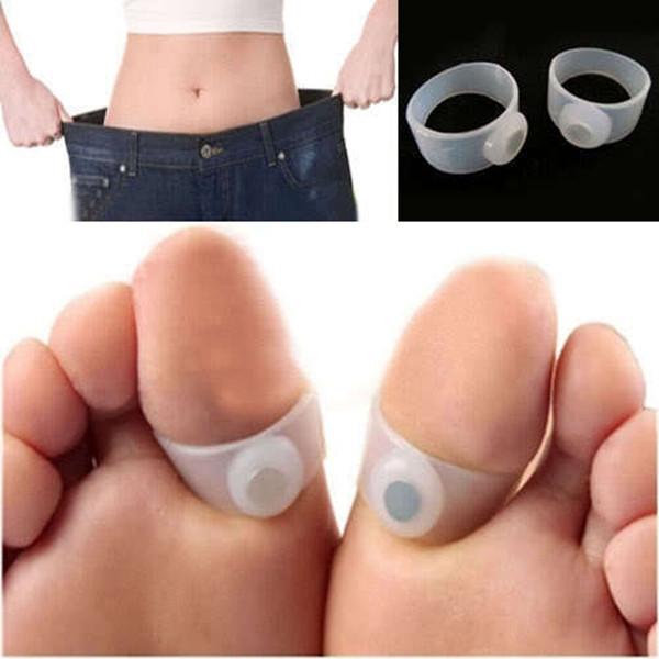 Hot 2pcs/pair Magnetic Toe Rings Therapy Slimming Products Fast Lose Weight Burn Fat Reduce Fats body Silicone Foot Massage Free Shipping