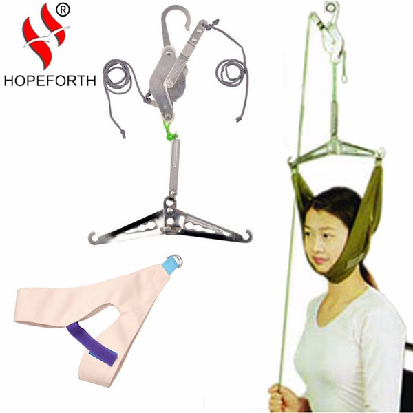 Hopeforth Cervical Traction Over Door Neck Massager Neck Stretcher Device Kit Neck Stretcher Stretching Chiropractic Head Relaxation