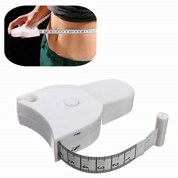 Free shipping 60'' 150cm Fitness Accurate Caliper Measuring Tape Body Fat Weight Loss Measure Retractable Ruler WA2011