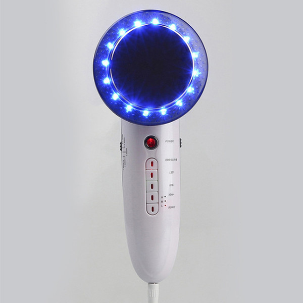 6 IN 1 EMS weight loss ultrasonic photon red blue treat galvanic massage slimming body facial massager with gloves