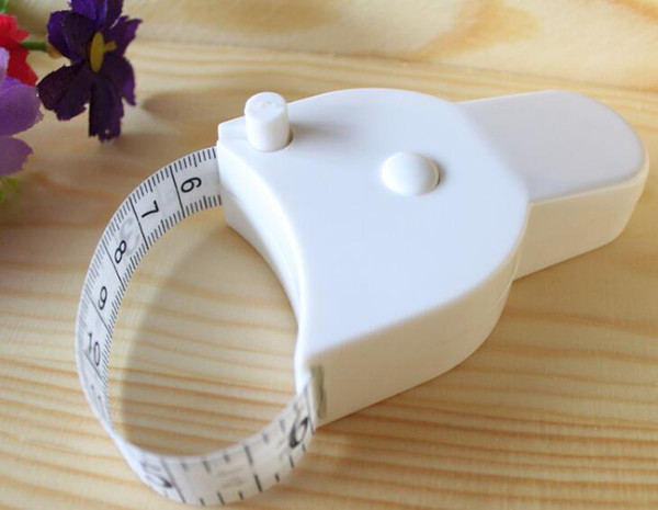 Hot selling Fitness Accurate Body Fat Caliper Measuring Body Tape Ruler Measure Mini Cute Tape Measure White