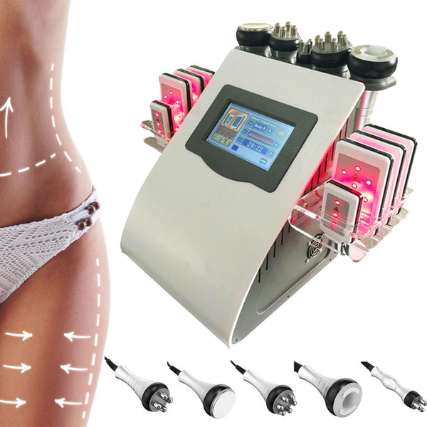 New Promotion 6 In 1 Ultrasonic Cavitation Vacuum Radio Frequency Lipo Laser Slimming Machine for Spa