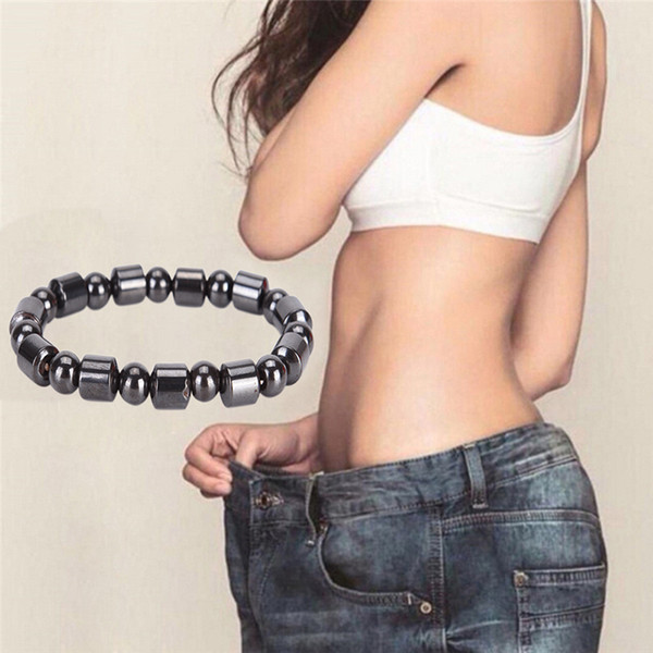 New Adjustable Weight Loss Round Black Stone Magnetic Therapy Bracelet Health Care Luxury Slimming Fitness Product