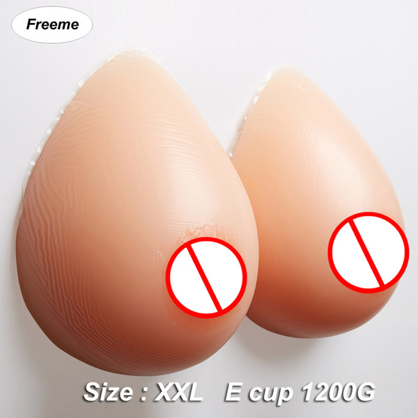 Freeme silicone boobs XXL 1 pair E cup realistic 1200G artificial fake breast forms crossdresser prosthesis drag queen