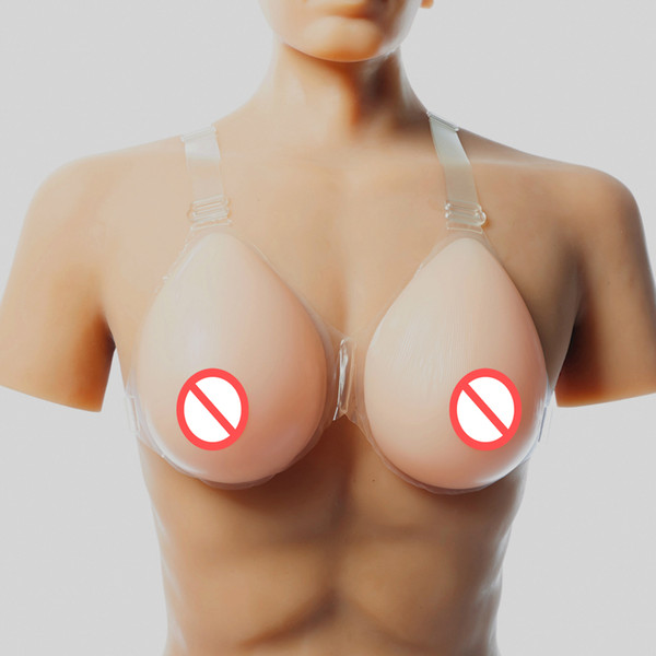 Silicone Bust Form Breast Pads Crossdress Artificial Fake Breast With Bra Strap For Breast Cancers 1 Piece 600g