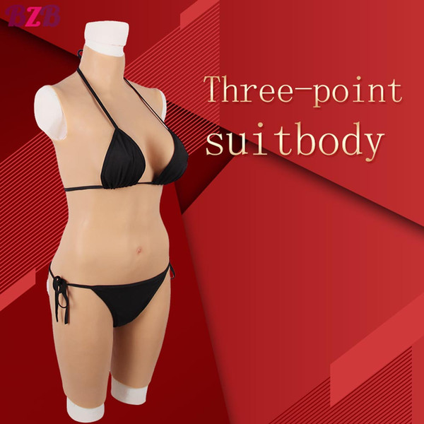 2019 New Memory silicone material three-point bodysuit with D cup breast liquid silicone filling for crossdresser butterfly-shaped vagina