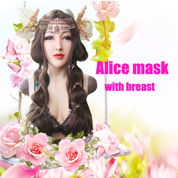 BZB FalseD-CUP breast mask drag queen cross-dressing silicone breast Fake tits female chest party mask Movie and TV props Factory whole