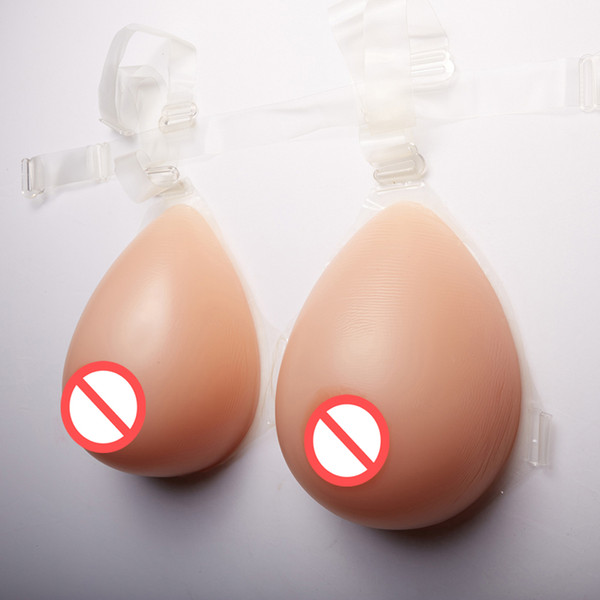 Comfortable Silicone Breast Form Bust Pads Fake Breast Crossdress Artificial Bust With Bra Strap D Cup