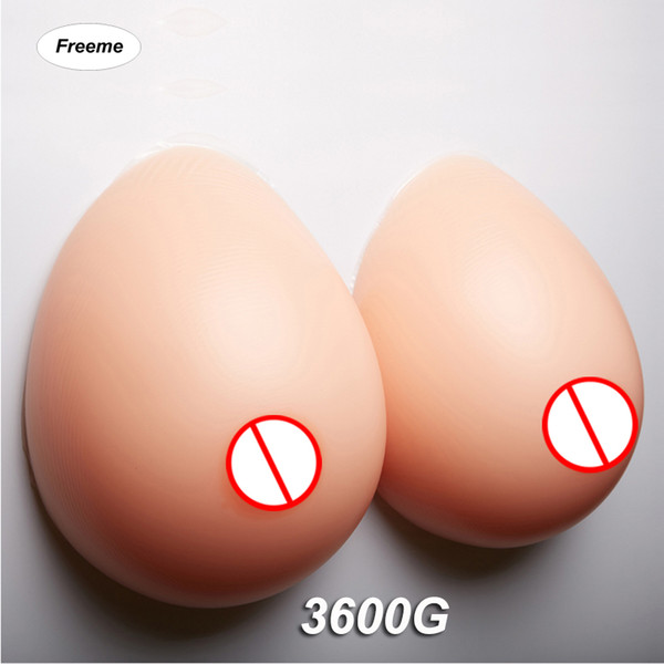 Freeme plus 3600G 50E realistic fake boobs silicone breast forms crossdressing 54D cup pair dorpfalse breasts form for men