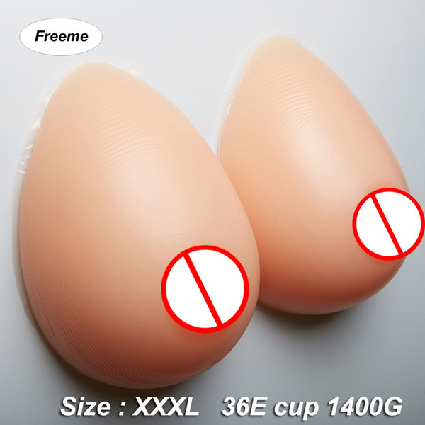 Freeme realistic silicon breast forms 1400G plus size 1 pair fake breast crossdress fake boobs for queen