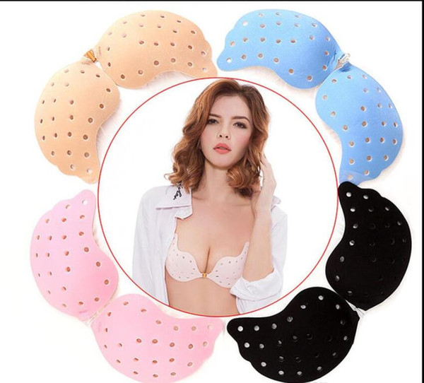 Sexy Women Silicone Invisible Bra Seamless Breathable Push Up Bra Adhesive gather Strapless Lady Brassiere 5 Colors