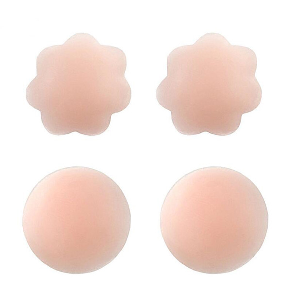 1 Pair Hot Reusable Invisible Self Adhesive Silicone Breast Chest Nipple Cover Bra Pasties Pad Petal Mat Stickers Accessories