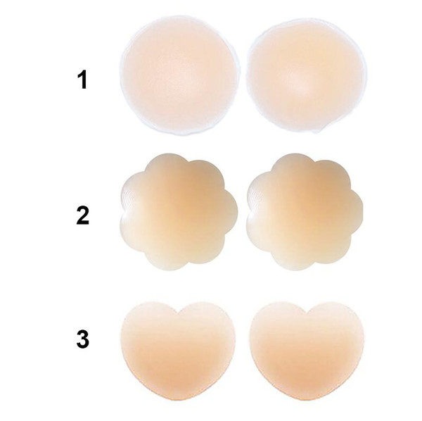 6 Style Reusable Women's Silicone Breasts Stickers Invisible Breast Lift Tape Bra Pads Nipple Cover Anti Emptied Chest Paste