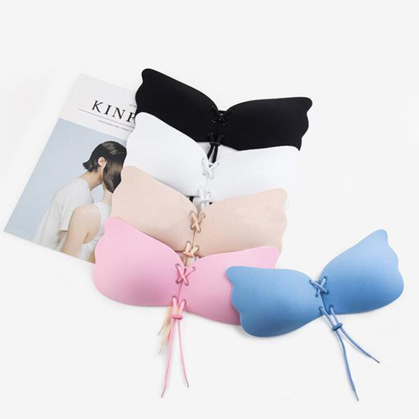 Women Invisible Bra Nubra Butterfly Wing Invisible Bras Push-up Seamless Strapless Backless Bra Self Adhesive Stick On Invisible Bra 6 Color