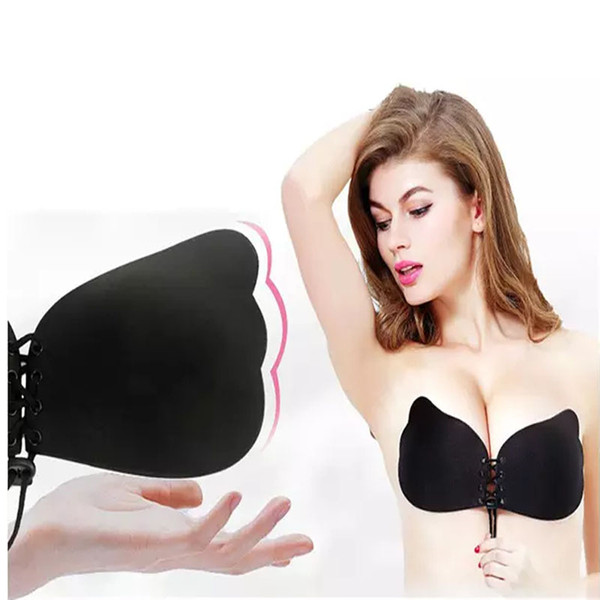 Hot Sexy Women Push Up Bra Front Closure Self-Adhesive butterfly Silicone Gel Invisible Bra Seamless Strapless Backless Bras DHL