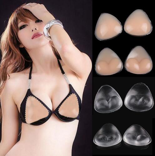 2016 NEW 1Pair Bikini Bra Insert Silicone Triangle Pads Breast Petals Swimsuit Free Shipping