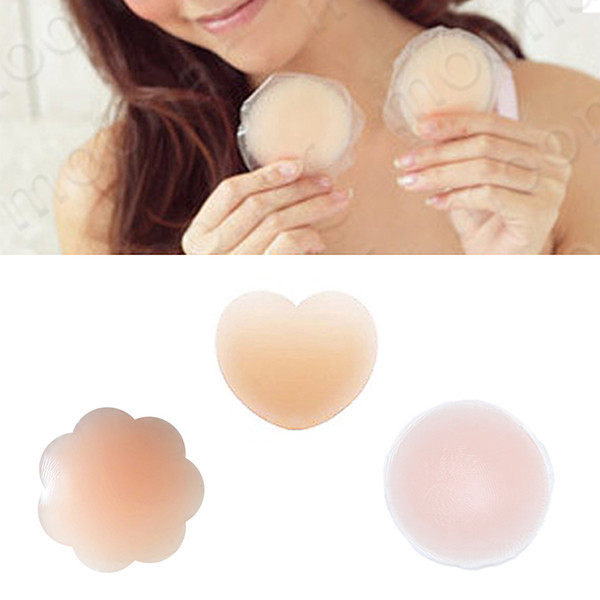 Reusable Round Shape Silicone Breast Petal Pasties Adhesive Nipple Cover Pads Sexy Invisible Bra Patch Shaper Sticker Tape