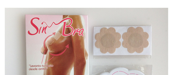 DHL Free Shipping 50packs Instant Breast Lift Bra Tape Sin Bra Bring It Up 1pack=12pcs Lift Tape + 12pcs Nipple Cover