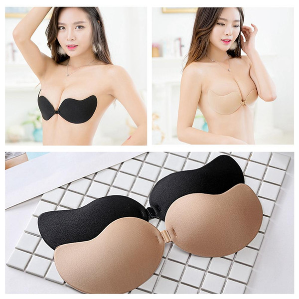 Silicone Invisible Bra Strapless Push-up Stick on Gel Bras Front Closure Strapless Women Invisible Bra Adhesive Backless Bra AAA343