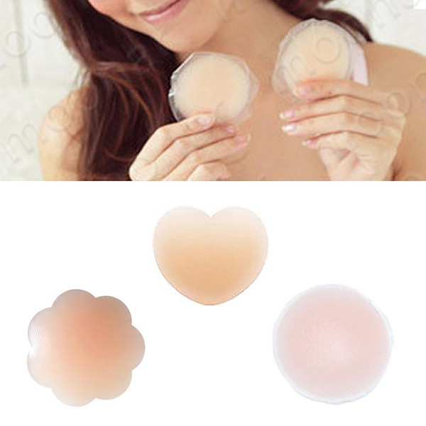 Reusable Round Shape Silicone Breast Petal Pasties Adhesive Nipple Cover Pads Sexy Invisible Bra Patch Shaper Sticker Tape Breast Pad ST154