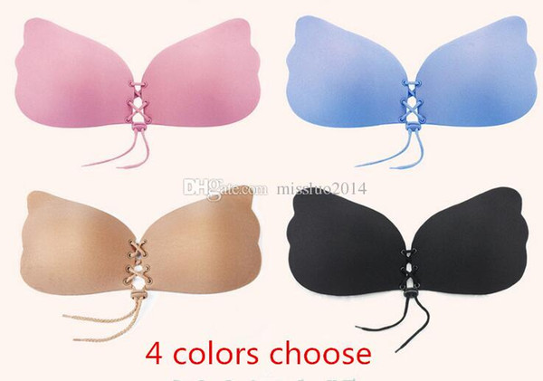 Invisible Bra Butterfly Wing Self Adhesive Silicone Sexy Women Push Up Bra Backless Magic Bra 200pcs DHL FEDEX UPS SF Free shipping