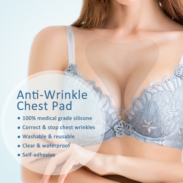 Women Reusable Invisible Self Adhesive Silicone Breast Chest Sticker Heart-shaped Sleep Anti-wrinkle Chest Pad To Prevent Chest Compression